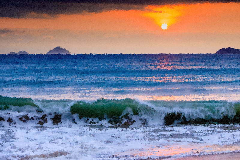 High Poly Vietnam Sunset Medium Image Png - Clipart Images Of Ocean (800x533), Png Download