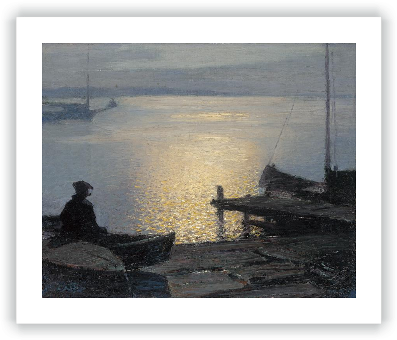 Along The Mystic River - Along The Mystic River By Edward Potthast (800x683), Png Download