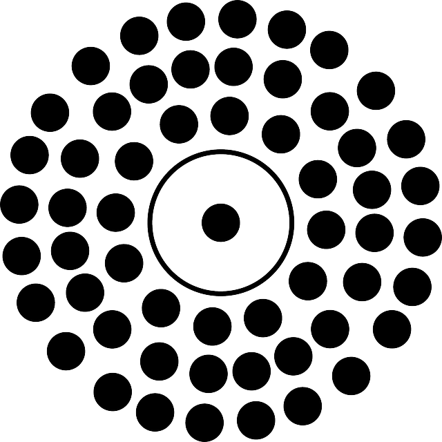 Illusions Eye, Black, Non, Dots, Directional, Beacon, - Circle With Dots Inside (640x640), Png Download