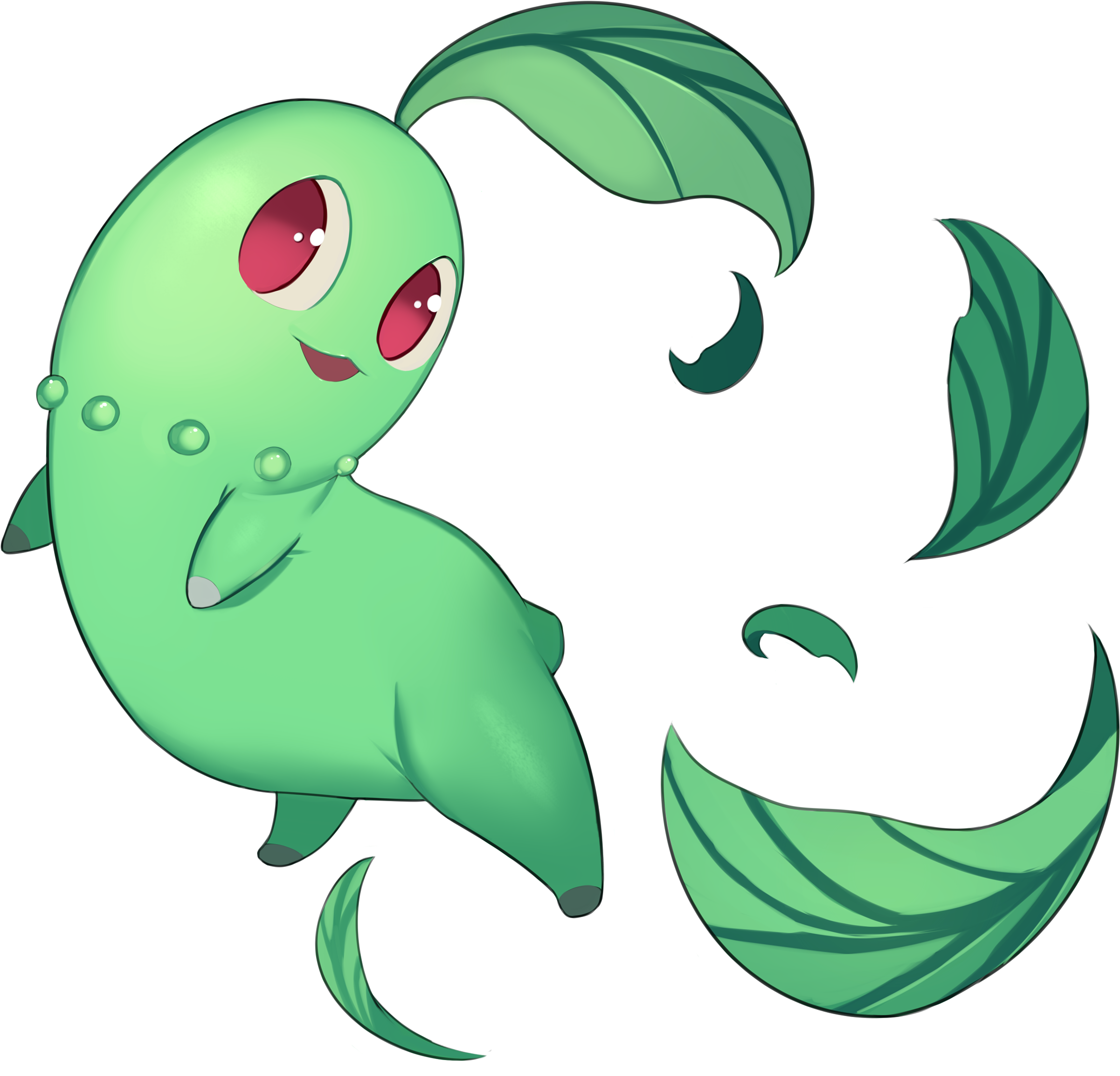 152 Chikorita Used Sweet Scent And Razor Leaf - Leaf (2445x2357), Png Download