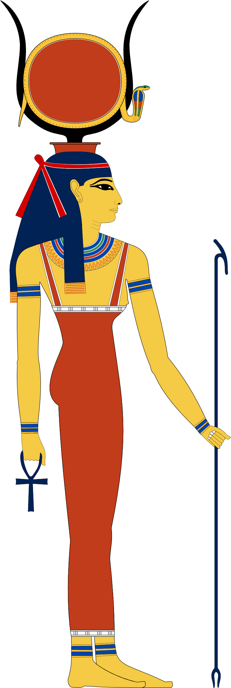 Egypt Hathor Svg 158 - Ancient Egyptian God Hathor (999x2355), Png Download