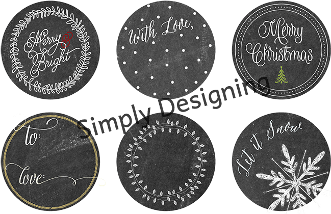 Chalkboard Christmas Tags Printable - Wexfordhome 'blessed' By Amanda Murray Graphic Art (700x451), Png Download