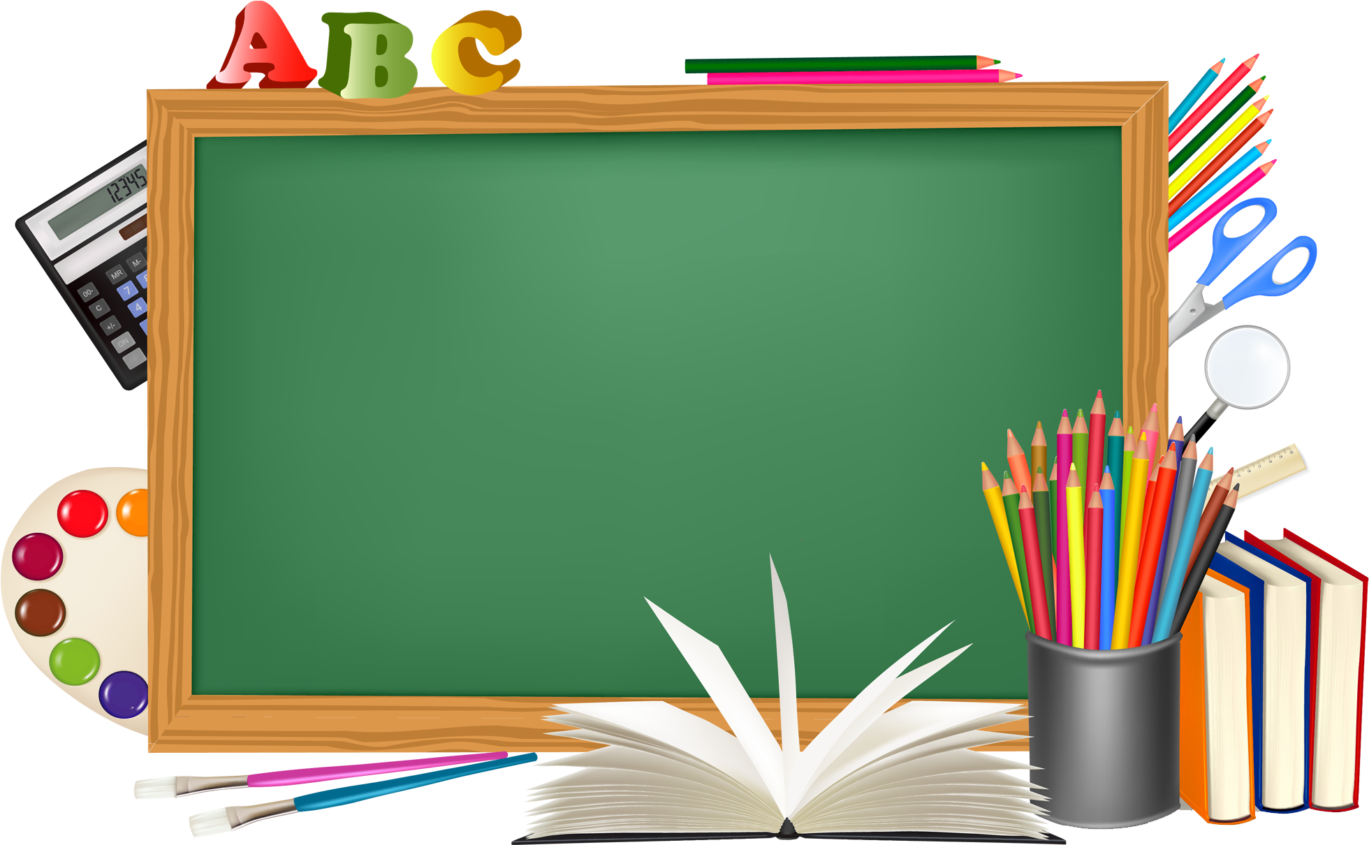 Green School Board And Decors Png Picture - Board Clipart (2082x1426), Png Download
