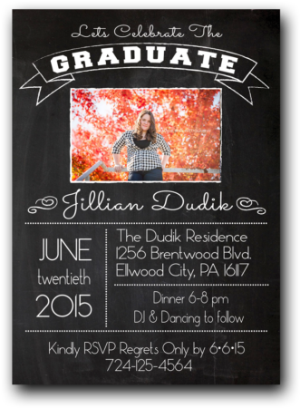 Chalkboard Graduation Invitation Features A Chalkboard - Chalkboard Graduation Invitations (470x470), Png Download