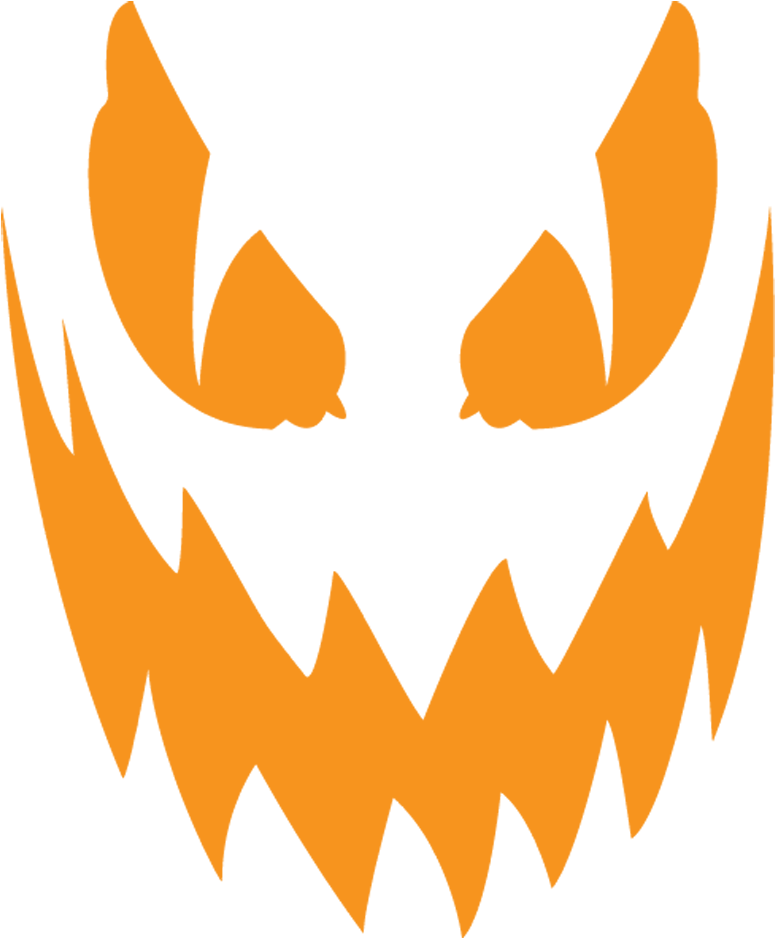 Creepy Clipart Halloween Faces - Jack O Lantern Transparent Background (1000x1000), Png Download