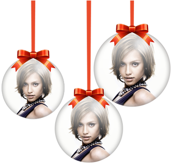 3 Bolas De Natal Em Fundo Desfocado - Human Hair Wigs Straight 8 Inches Lace Front Cap 120% (400x341), Png Download