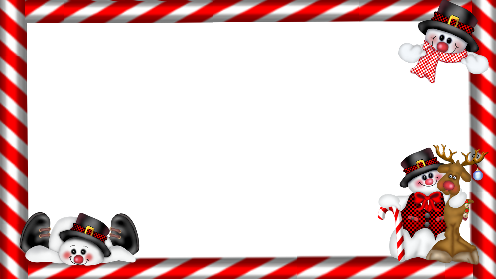 Bonecos De Neve Moldura 3 - Picture Frame (1600x900), Png Download