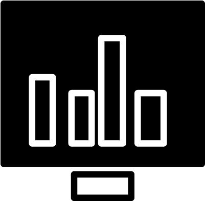 Computer Monitor With Bar Graph Vector - Computer Monitor (400x400), Png Download