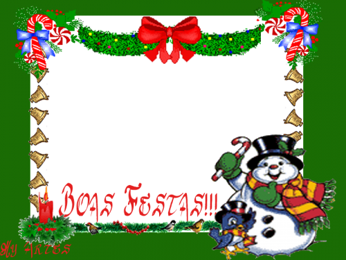 Cartão De Natal - Cute Snowman And Blue Bird Wall Tapestry (500x375), Png Download