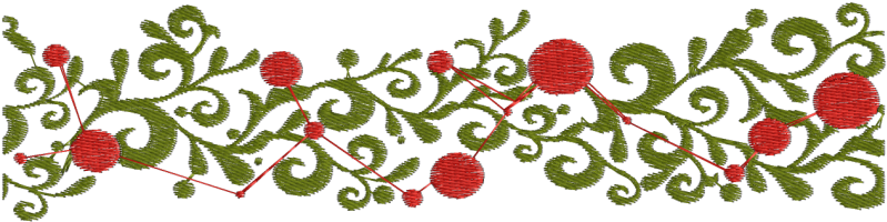 Floral Red Green Christmas Ornament 5'x7'area Rug (800x800), Png Download