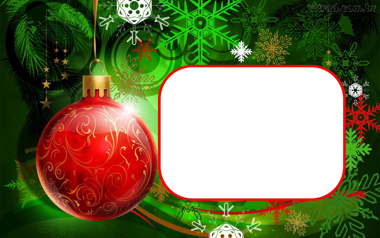 J Entrando Em Clima De Natal Fiz Umas Molduras Simples - Christmas Ball Red And Green (1280x800), Png Download