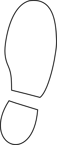 Shoe Print Outline Clip Art Free - Shoe (234x590), Png Download