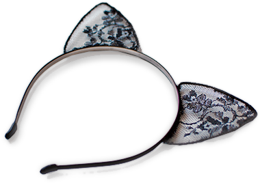 Lace Cat Ears Png (410x410), Png Download