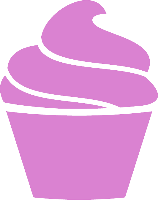 Jpg Black And White Desserts Clipart Purple - Purple Cupcake Transparent Background (532x674), Png Download