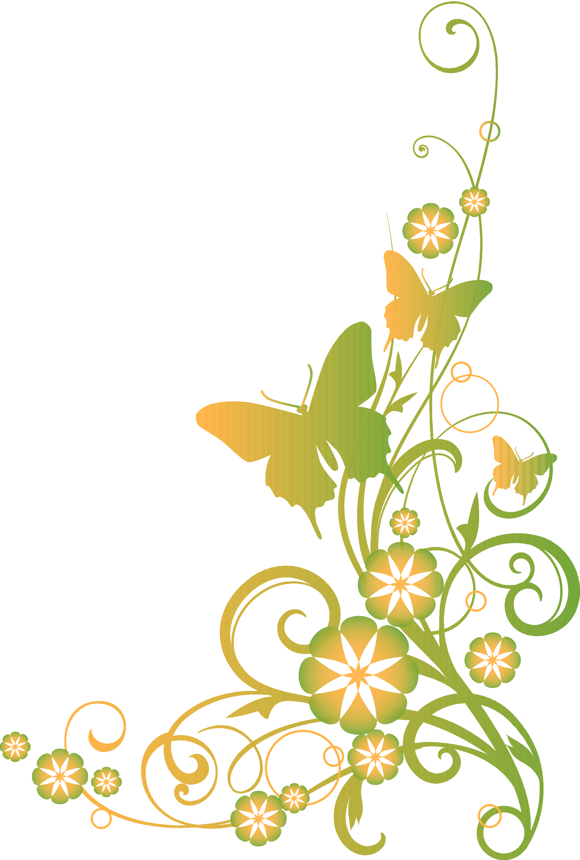Clipart Vines - Flower Design Black And White Border (2225x3300), Png Download