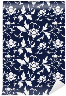 Seamless Blue Chinese Background Retro Botanic Garden - Botanical Garden (400x400), Png Download