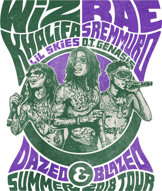 Main Poster Art - Dazed And Blazed Tour (525x619), Png Download