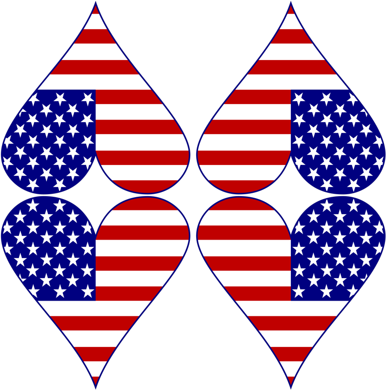 Usa Flag Heart Blue With Border Fabric - Imagenes De Scooby Doo Redondas (800x800), Png Download
