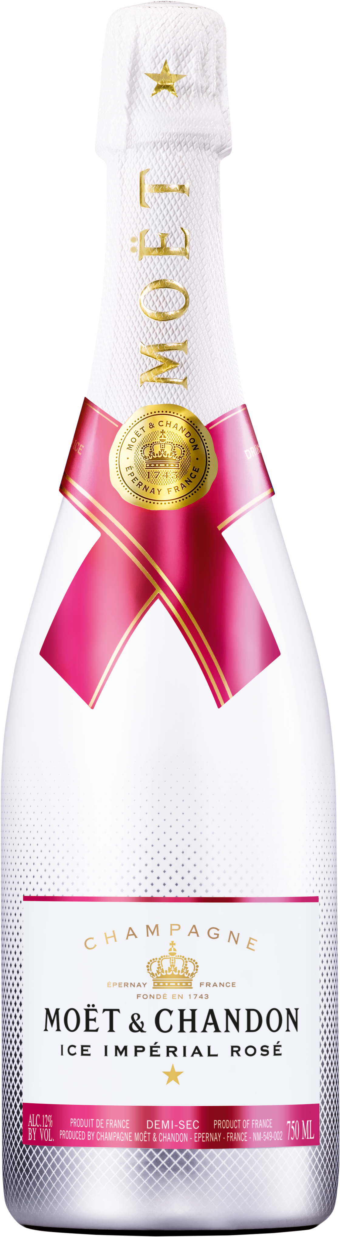 Moe%cc%88t Ice Imperial Rose - Moet & Chandon Ice Impérial Nv Rosé 750ml (1207x4157), Png Download