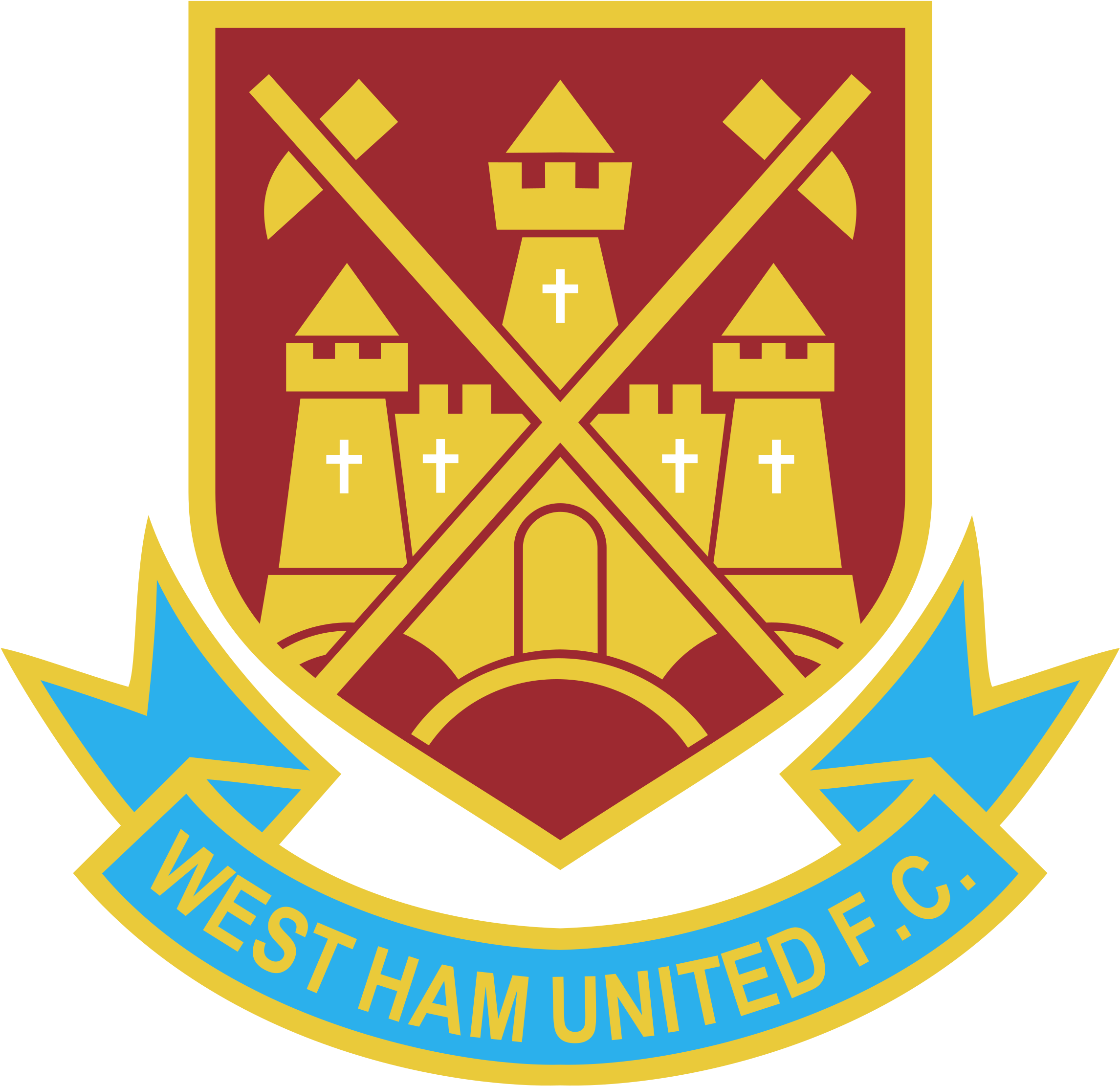 West Ham United Fc Logo Png Transparent - Old West Ham Crest (2400x2400), Png Download