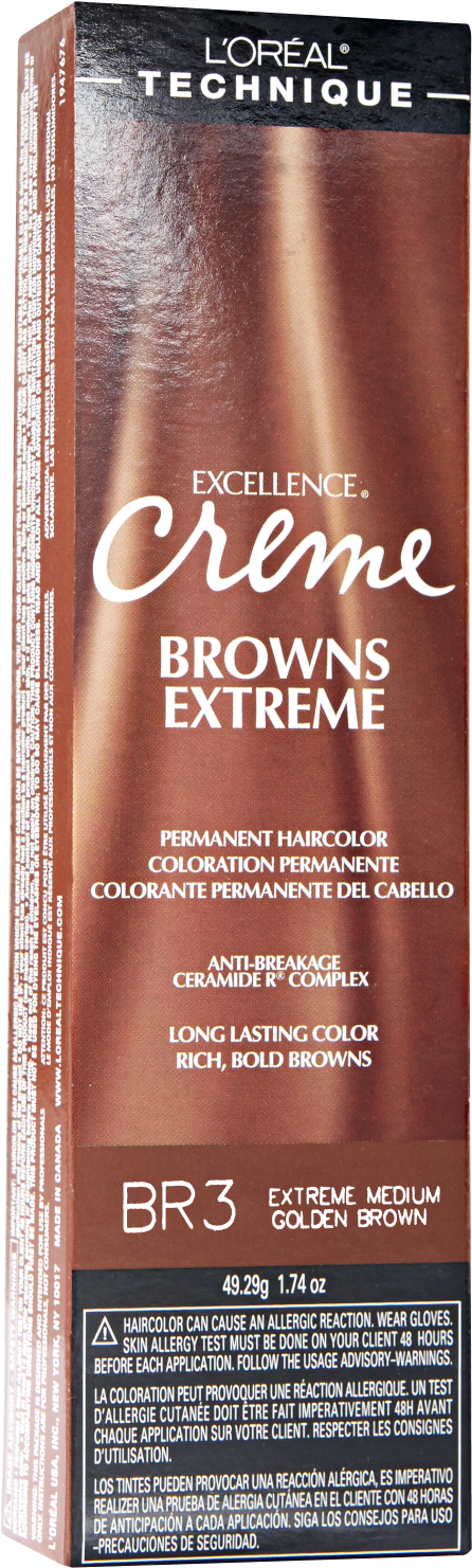 L'oreal Br5 Light Auburn Brown Permanent Creme Hair - L'oreal Paris Loreal Technique L'oreal Excellence Browns (1500x1500), Png Download