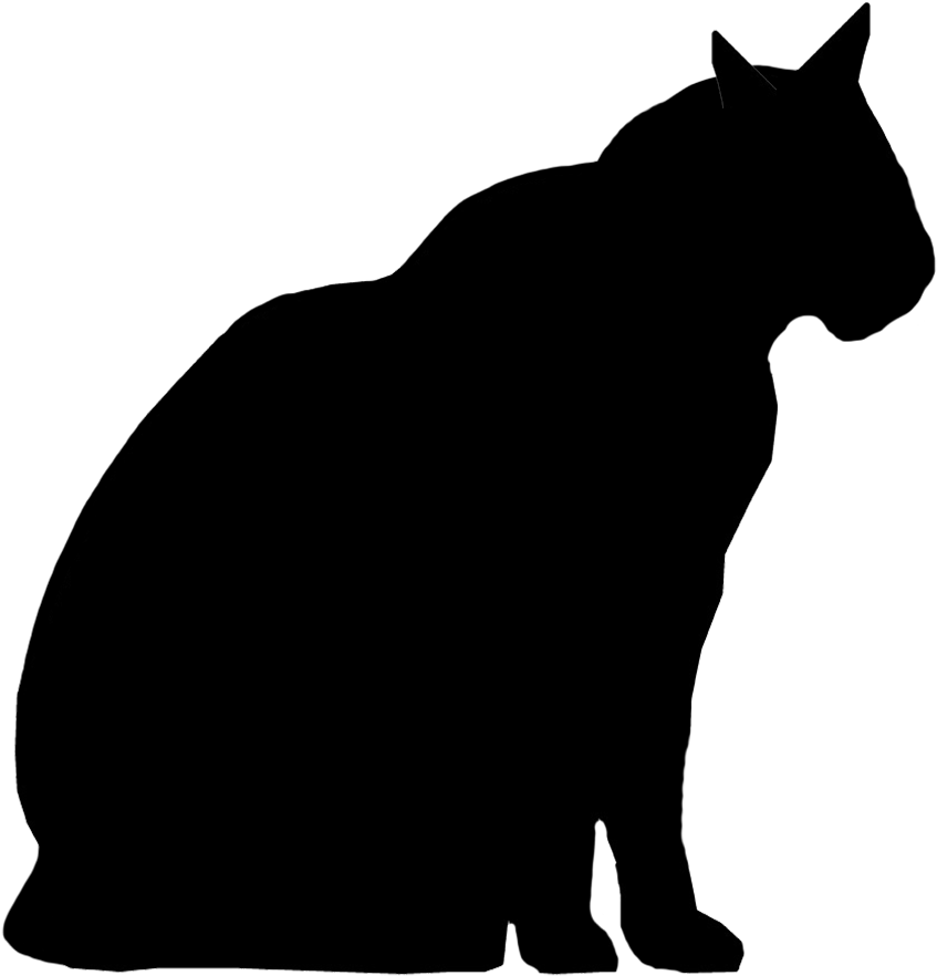 Fat Cat Silhouette At Getdrawings - Male Cat Silhouette (886x929), Png Download