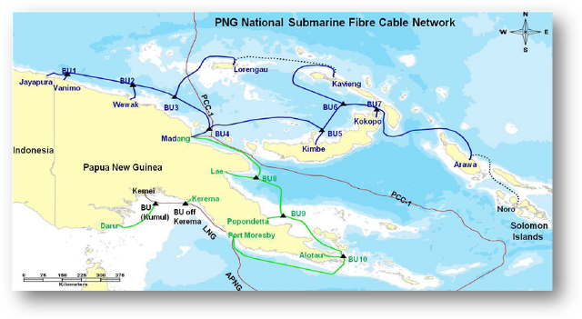 At 5, 457km In Length, The Submarine Cable Network - Huawei Marine Networks Map (640x351), Png Download