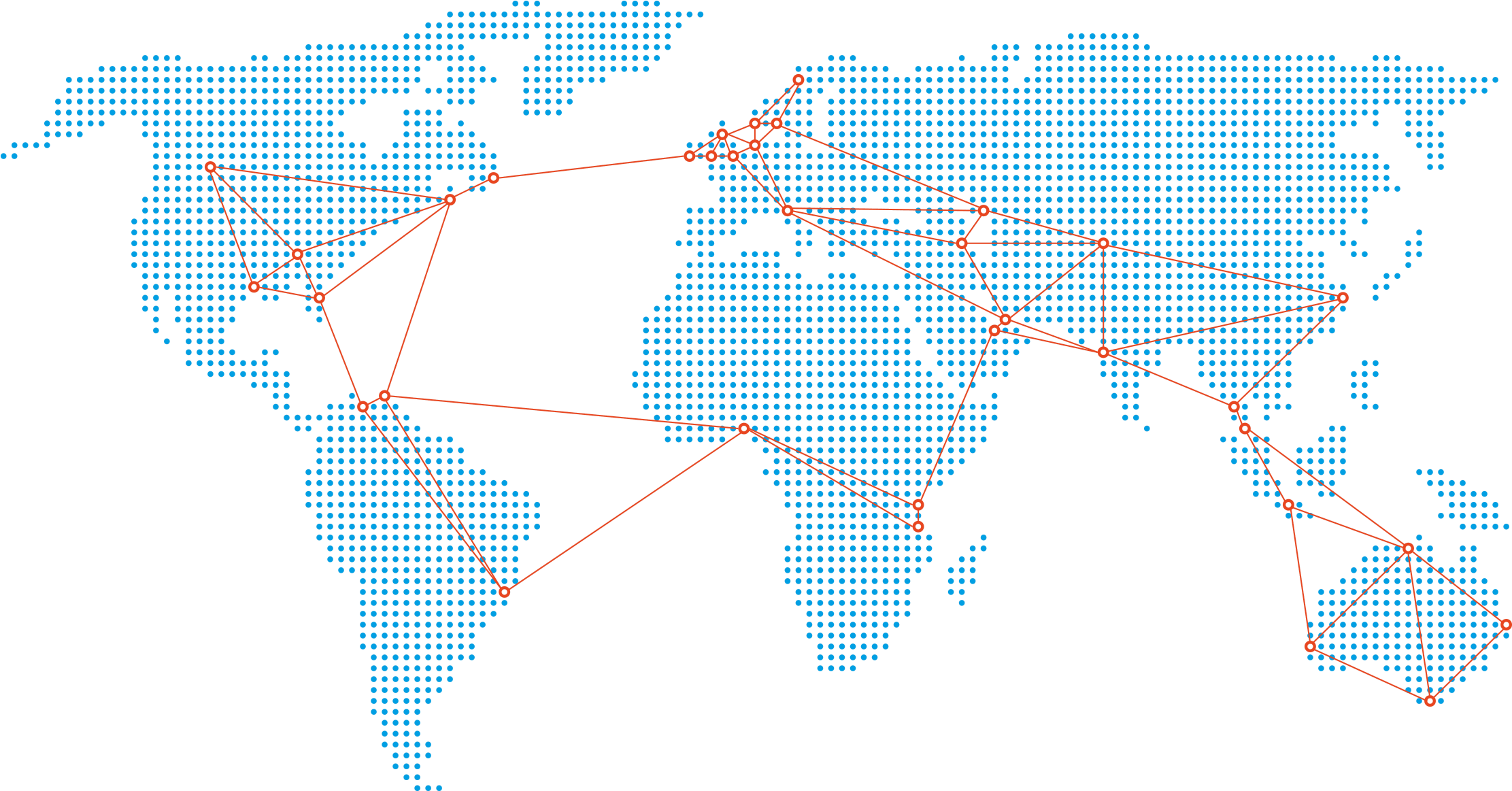 Our Global Network - Blue (2236x1200), Png Download