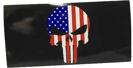 American Flag Punisher Skull Sticker - Tirecoverpro Full Color Sexy Bikni Girl At Sunset Silhouette (450x450), Png Download