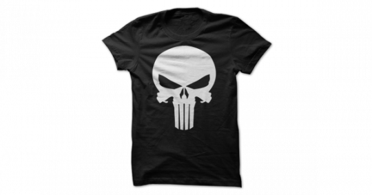 Punisher Skull Tee, T-shirts - Peace Love Money (540x283), Png Download