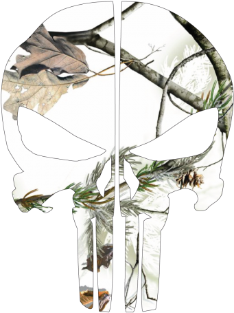 Winter Woods Camo Punisher Skull Rear Helmet Reflective - Camowraps Window Film Sheet (4 X 5.5-feet, Realtree (468x468), Png Download