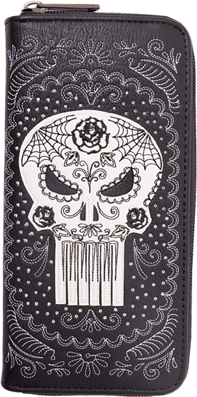 Loungefly Marvel Punisher Sugar Skull Wallet (600x600), Png Download