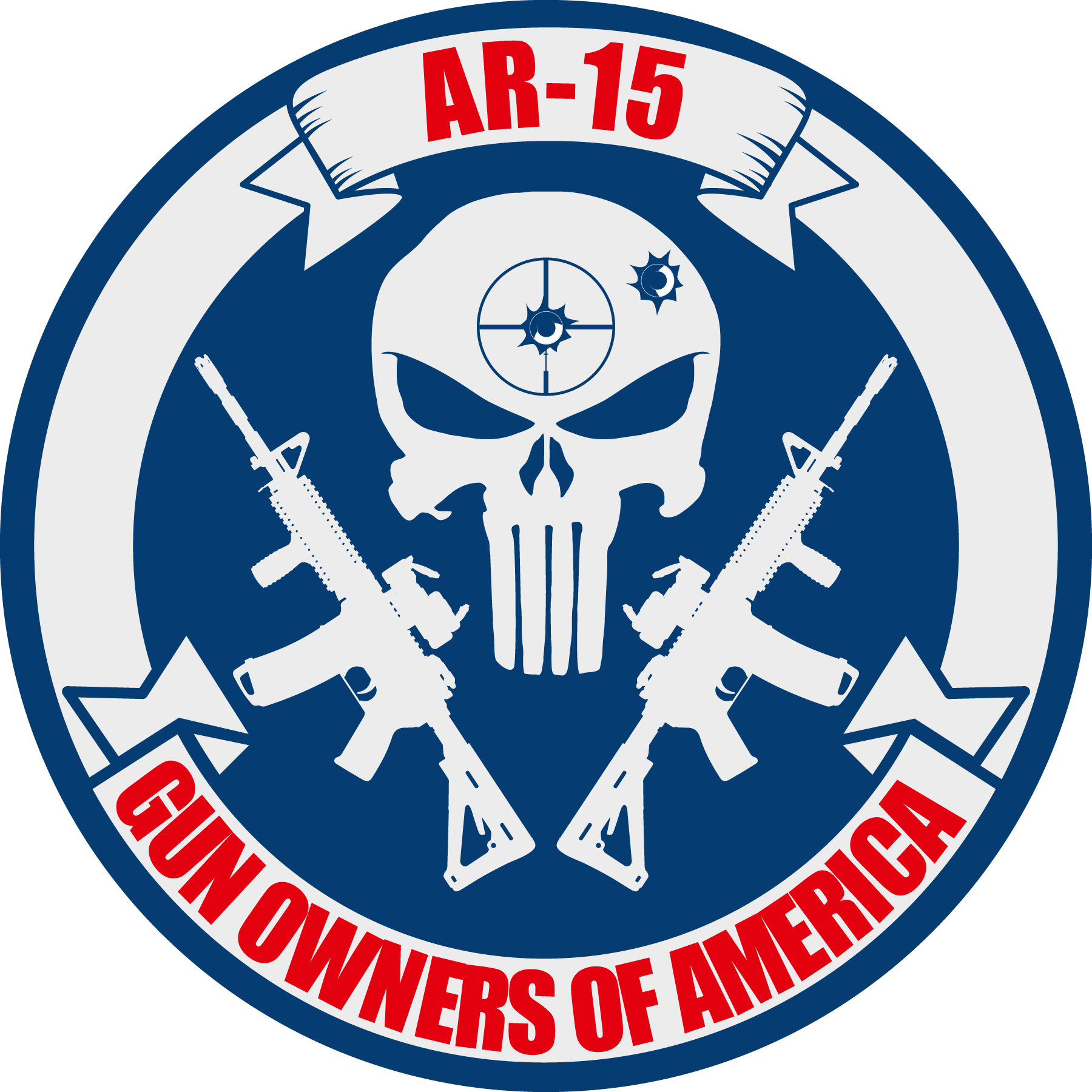 Punisher Decal Red, White & Blue - Punisher Ar 15 T Shirt (1800x1800), Png Download