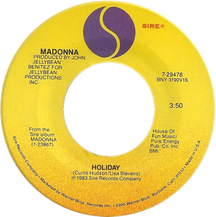 Madonna Holiday 1983 Us Vinyl - Madonna Holiday (704x706), Png Download