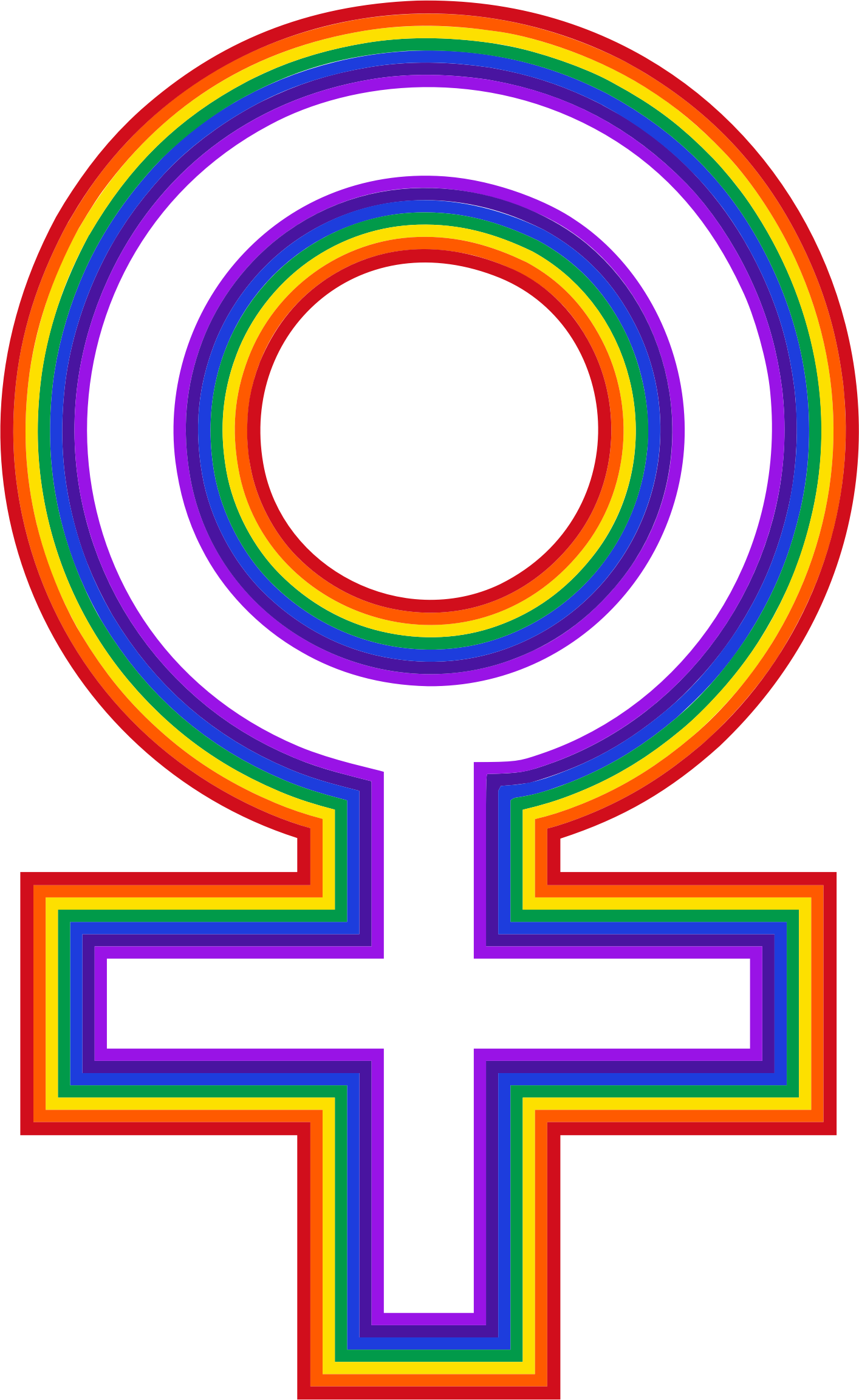 This Free Icons Png Design Of Rainbow Female Symbol (1414x2304), Png Download