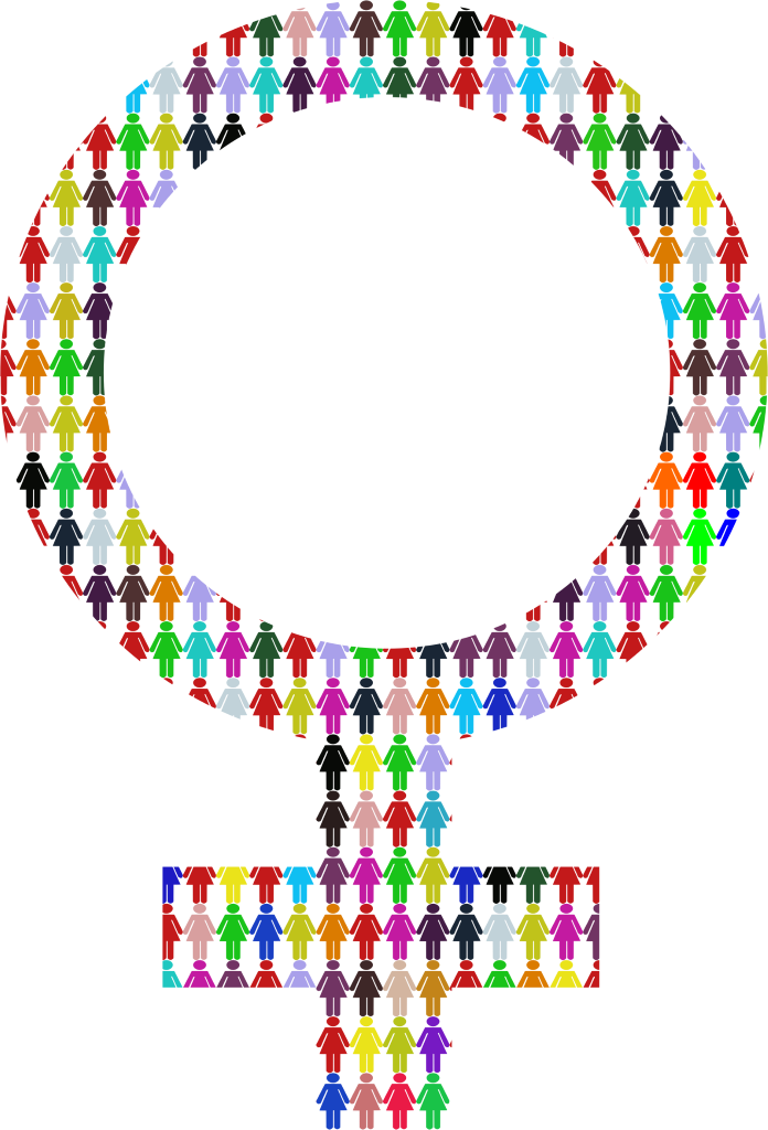 Female Symbol Multicolor Clipart - Gender Symbol (696x1024), Png Download