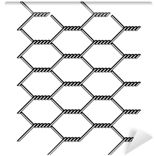 Vector Chicken Wire Seamless Black Silhouette Wall - Mesh (400x400), Png Download