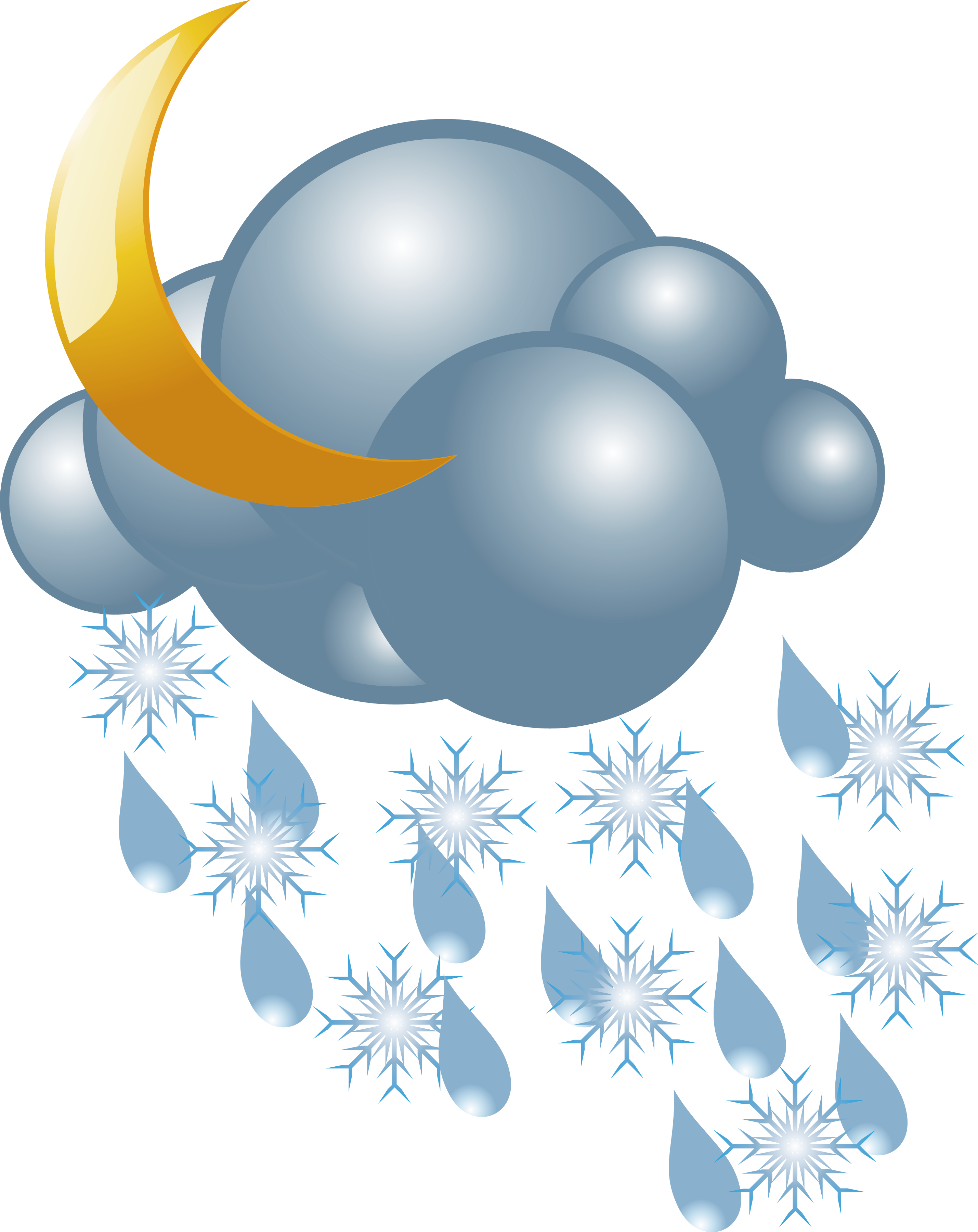 Rain And Snow Mixed Weather - Rain Snow Mix Clipart (2859x3599), Png Download