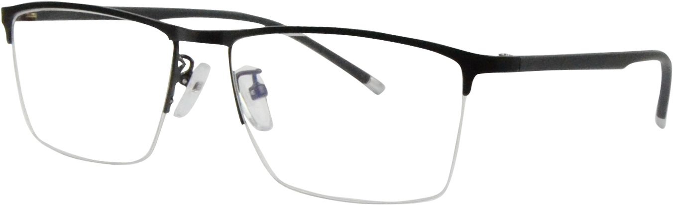 M1116 Black Prescription Glasses - Silver (1470x675), Png Download