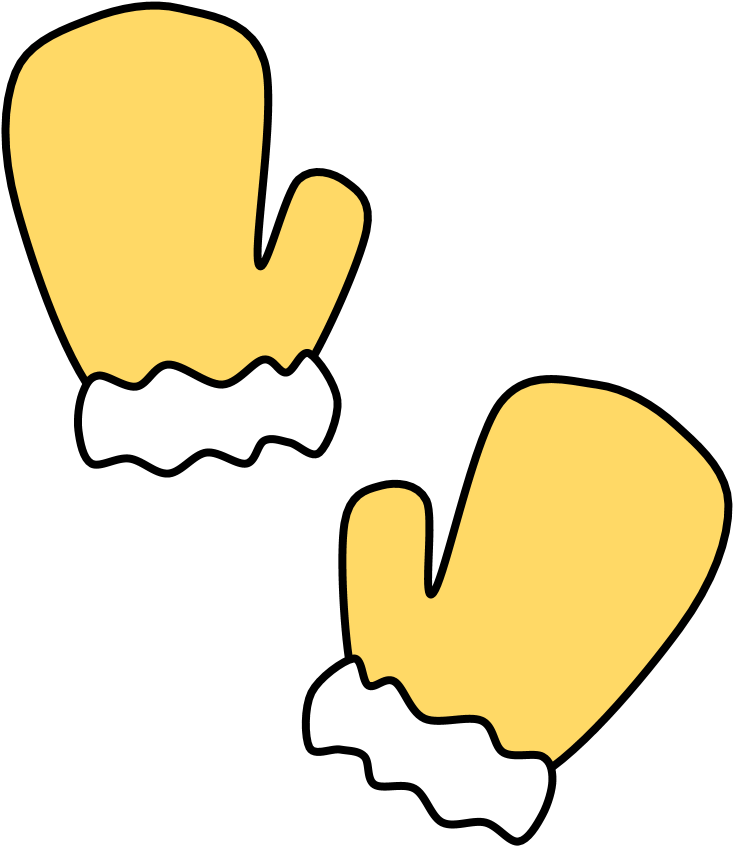 Mittens, Fur Cuff, Yellow, Png - Yellow Mittens Clipart (816x1056), Png Download