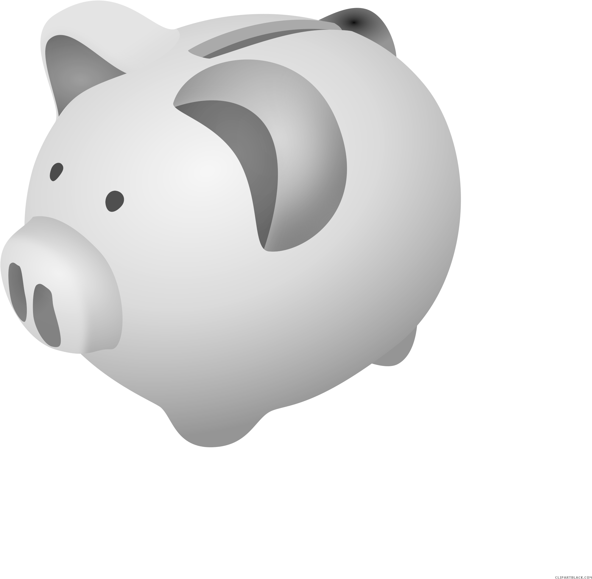 Piggy Bank Clipart - Grey Piggy Bank Transparent Png (2447x2400), Png Download
