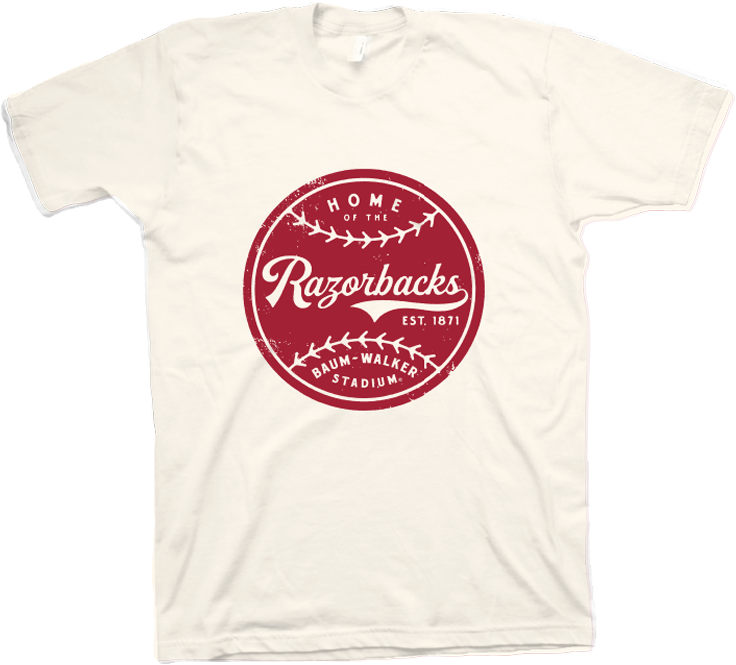Razorback Baseball Tee - Calligraphy (750x674), Png Download