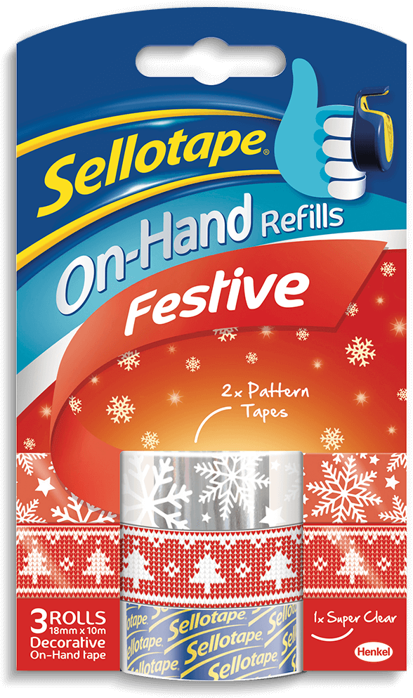 Decorative Tape - Sellotape Festive (815x1160), Png Download
