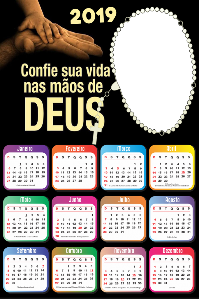Parte Para Encaixar Fotos Transparente, Na Qualidade - Calendario De Deus 2019 (683x1024), Png Download