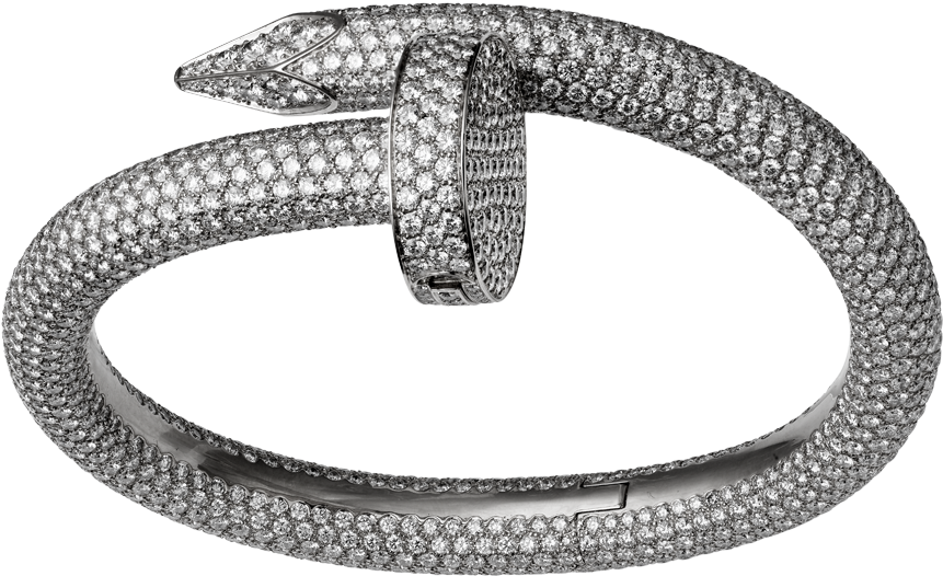 Brazalete Juste Un Clou De Cartier En Oro Blanco Y - Cartier Pin Bracelet Diamonds (1000x1000), Png Download