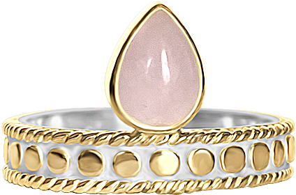 18k Yellow Gold Vermeil Ring Tear Drop Shape Rose Quartz - Ring (1024x682), Png Download