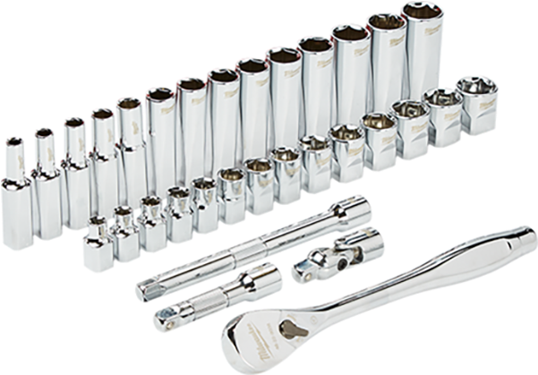 Milwaukee 3 8 Socket Set Metric (600x600), Png Download