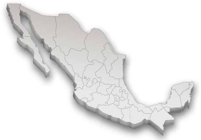 Mapa De Mexico D Png - Mapa Mexico 3d Png (700x476), Png Download