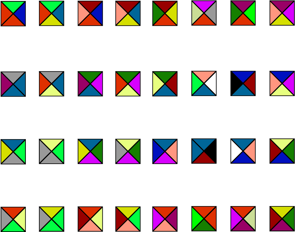 Wang 32 Tiles - Triangle (1032x1024), Png Download