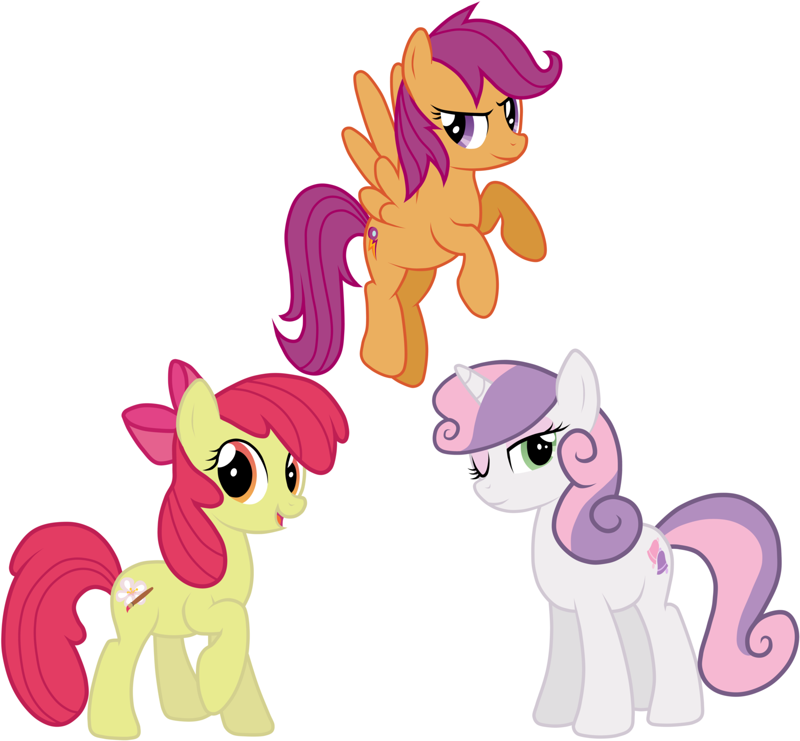 Pony Sweetie Belle Applejack Twilight Sparkle Scootaloo - Apple Bloom Sweetie Belle And Scootaloos (1600x1478), Png Download